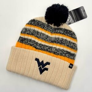 47 Brand West Virginia Mountaineers Navy and Gold Knit Beanie